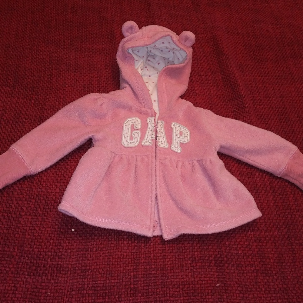 GAP 6-12 mo pink coat with hooded ears.